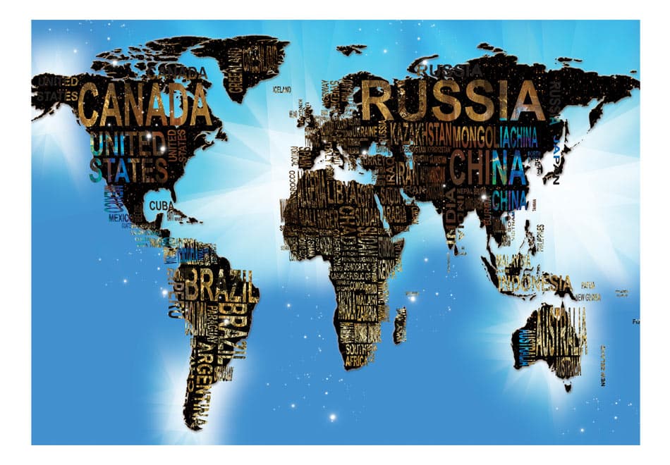 Fototapet World Map - Blue Inspiration