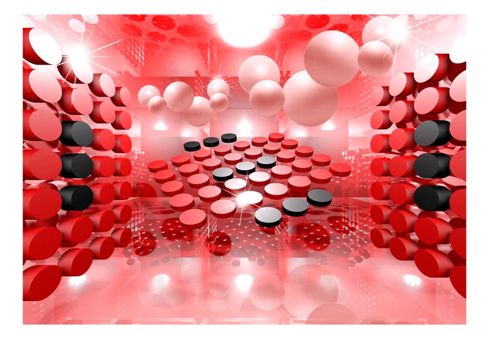 Fototapet Playing in Red and Black