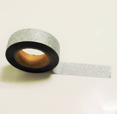 Washitejp Silver glitter Dekoration Scrapbooking