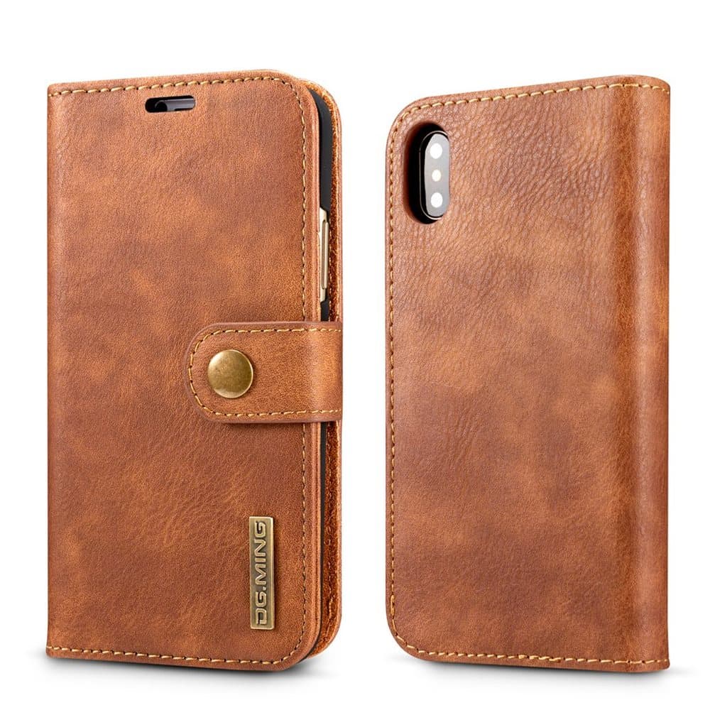 iPhone XR kotelo / kuori PU nahka ruskea