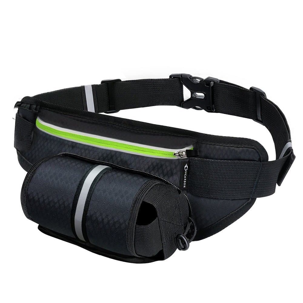 Sport Waist bag med flaskeholder - svart