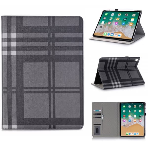 Plånboksfodral iPad Pro 11" (2018) - Tartan/Rutmönster Svart