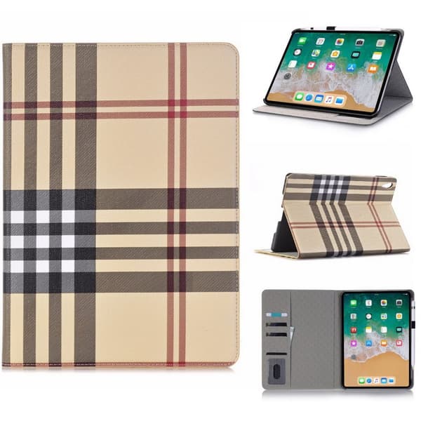 Plånboksfodral iPad Pro 11" (2018) - Tartan/Rutmönster Beige