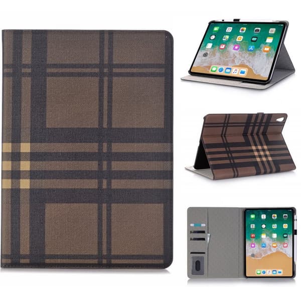 Plånboksfodral iPad Pro 11" (2018) - Tartan/Rutmönster Brun