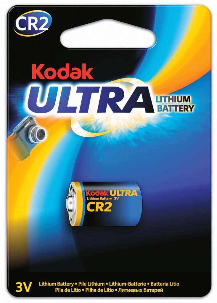Batteri CR2 Kodak Ultra, 3V Litium. För kamera, fotoblixt mm