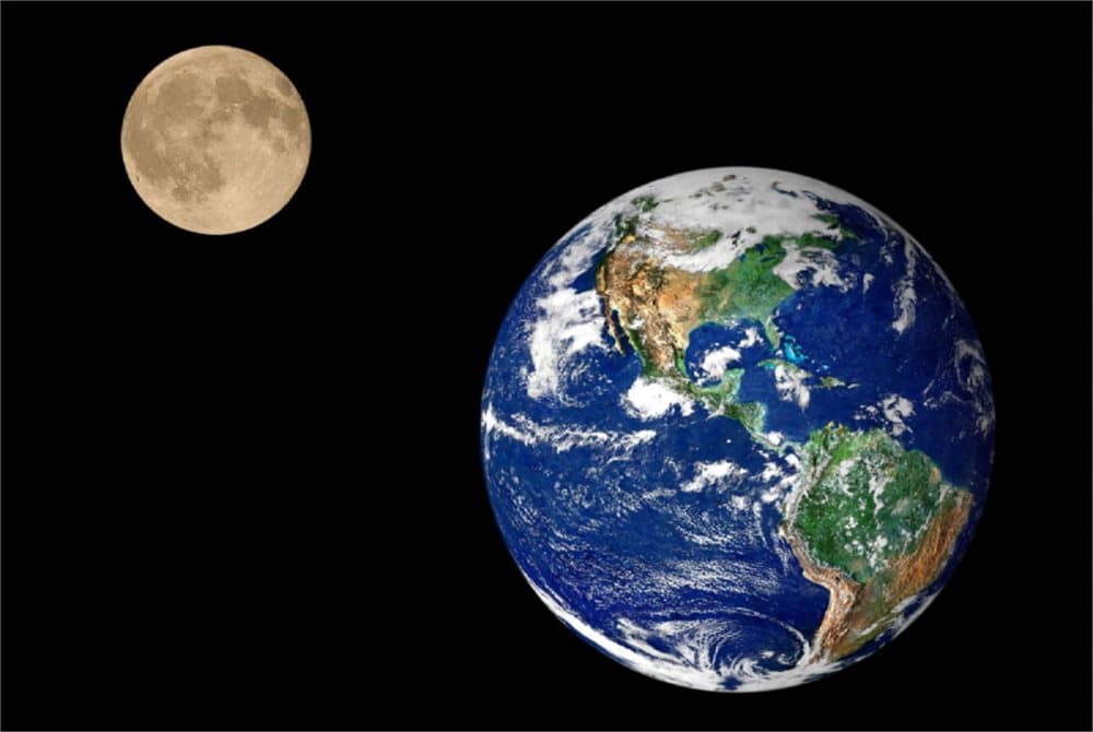 Fototapet Earth and Moon