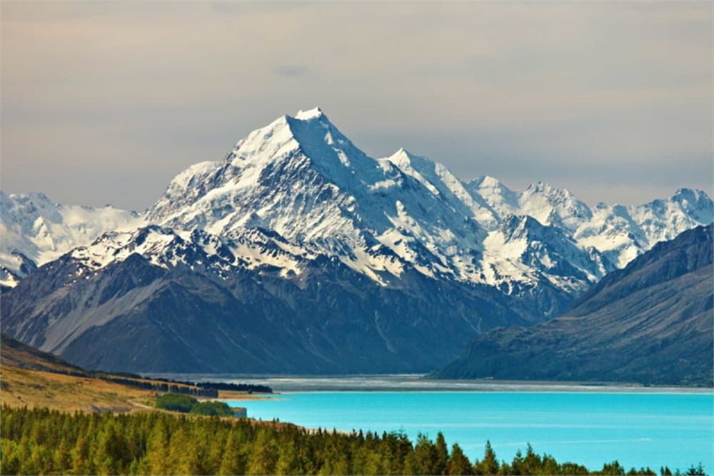 Fototapet Mount Cook and Pukaki Lake