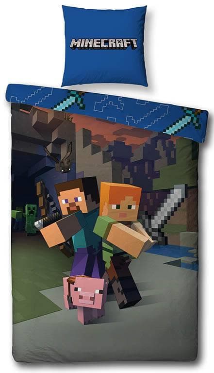 Minecraft sengetøy - 100% bomull - 140x200 cm