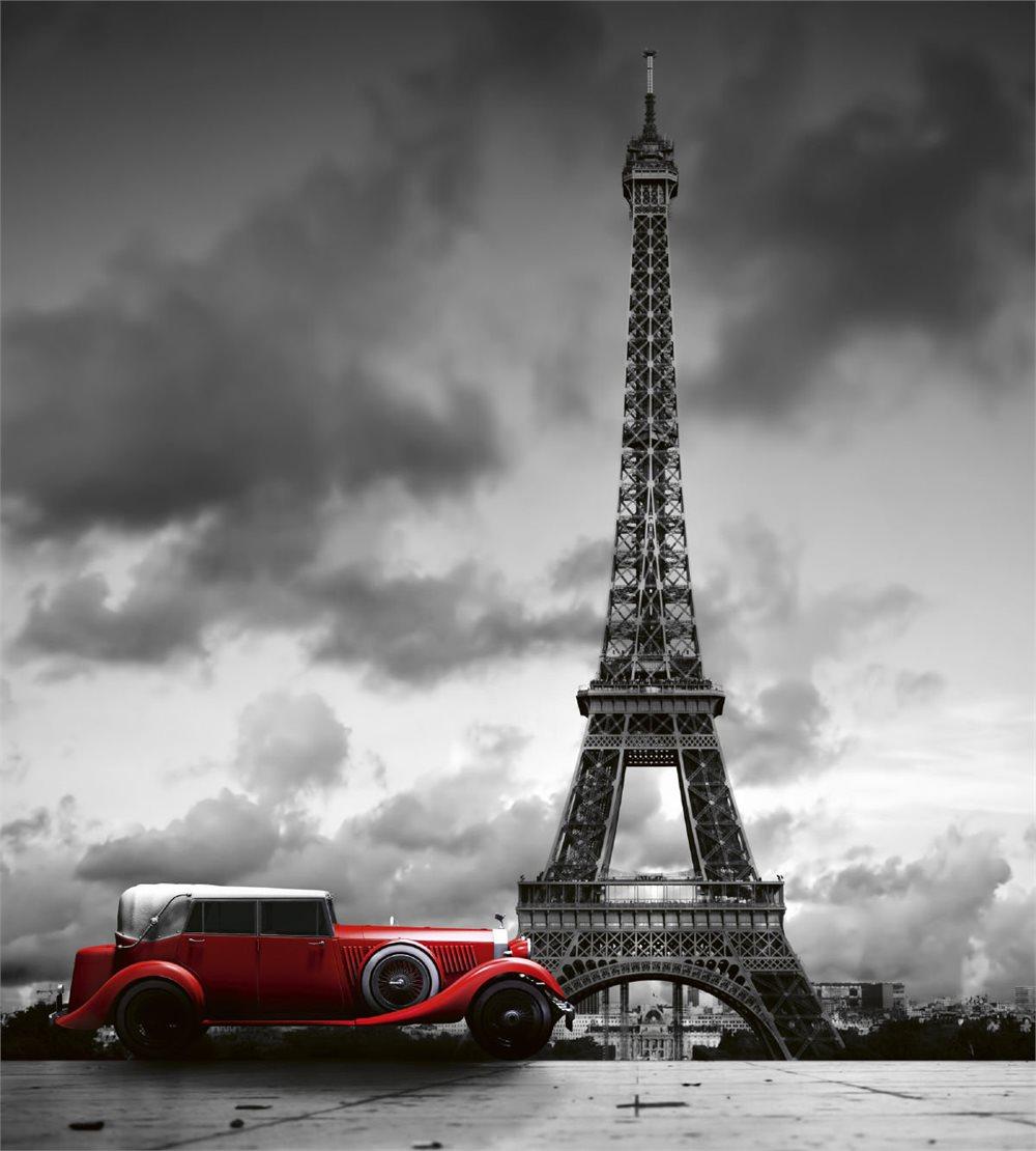 Fototapet Retro Bil I Paris