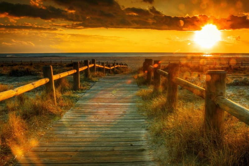 Wallpaper Mural Sunset Beach