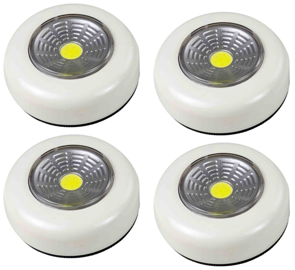 4-pack Batteridriven vit belysning LED downlight, spotlight