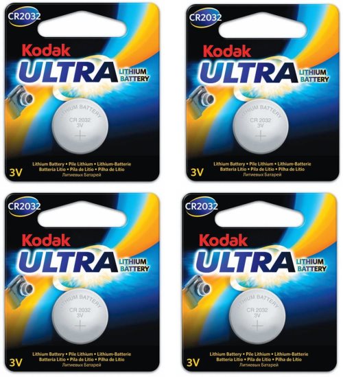 Bild av Batteri CR2032 4-pack Knappcell Kodak Ultra , 3V Litium Batteri