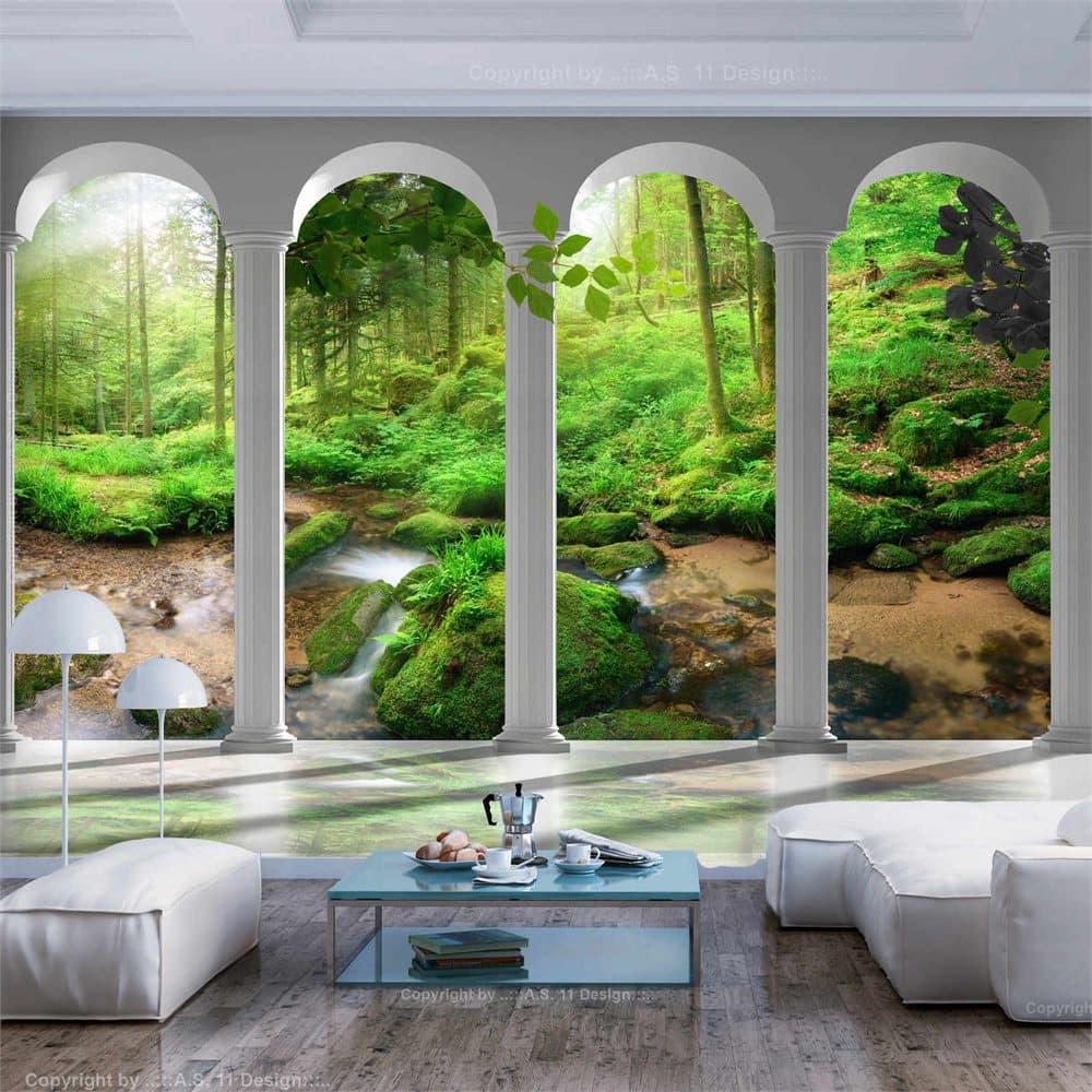 Fototapet - Pillars and Forest (300 x 210 cm)