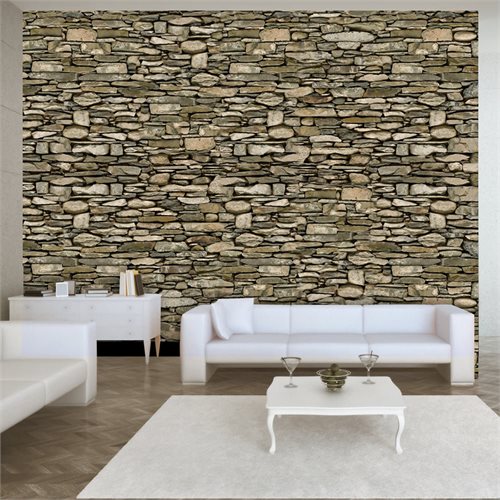 Bild av Fototapet - Stone wall (300 x 210 cm)