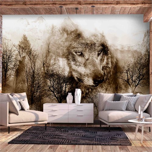 Bild av Fototapet - Mountain Predator (Brown) (350 x 245 cm)
