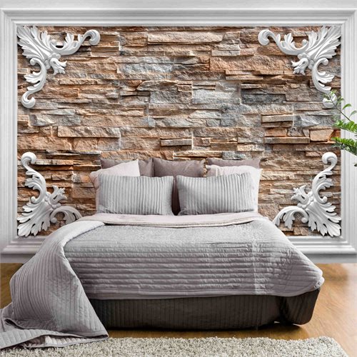 Bild av Fototapet - Brick in the Frame (Brown) (350 x 245 cm)
