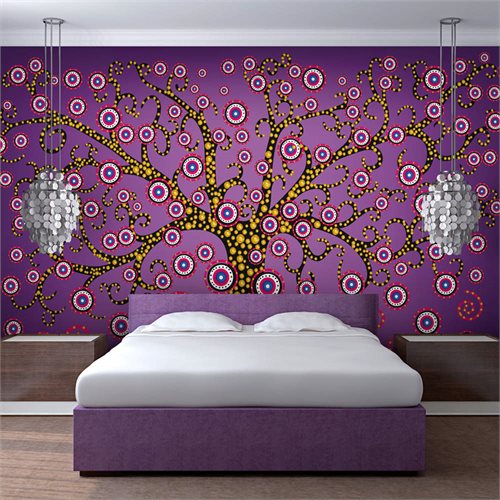 Bild av Fototapet - abstrakt: träd (violett) (400 x 309 cm)