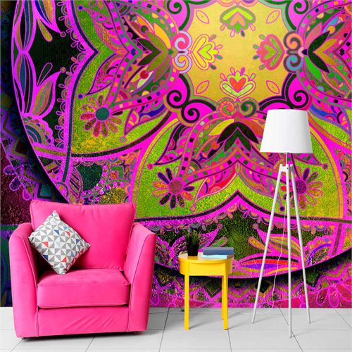 Bild av Fototapet - Mandala: Pink Expression (400 x 280 cm)