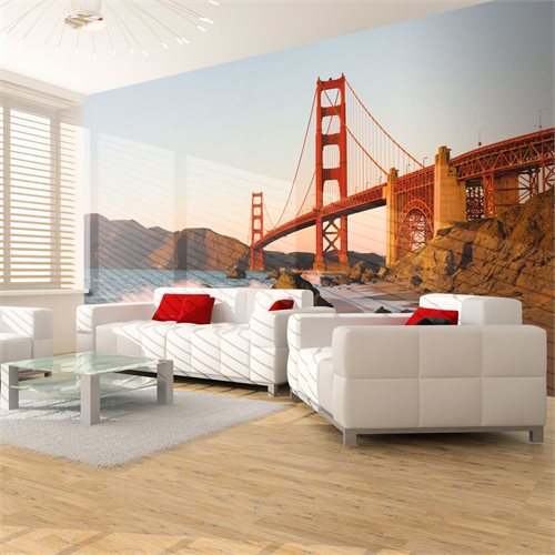 Bild av Fototapet - Golden Gate Bridge - sunset, San Francisco (400 x 309 cm)
