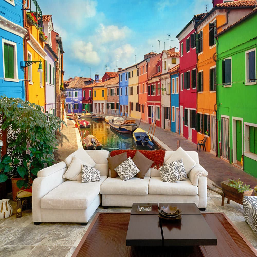 Fototapet - Colorful Canal in Burano (400 x 280 cm)