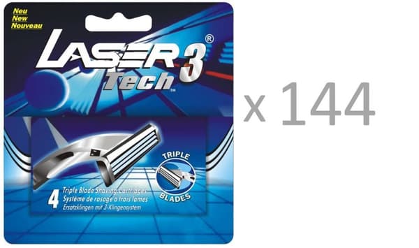 144 x 4-pack rakblad till Laser Tech3 rakhyvel