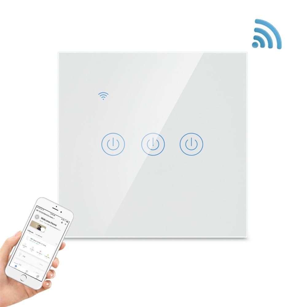 Smart Wifi-bryter med berøring 3-pinners