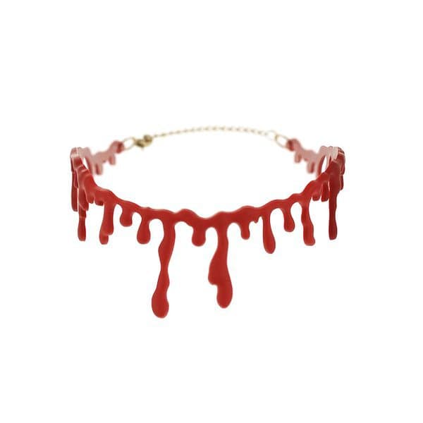 Halsband bloddroppar - Halloween- Bloddroppar runt hals