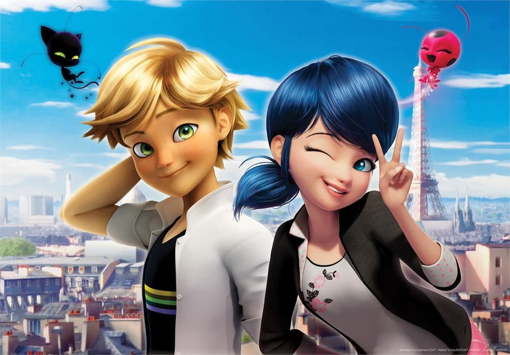 Fototapet Miraculous: Marinette och Adrien, 416 x 290 cm