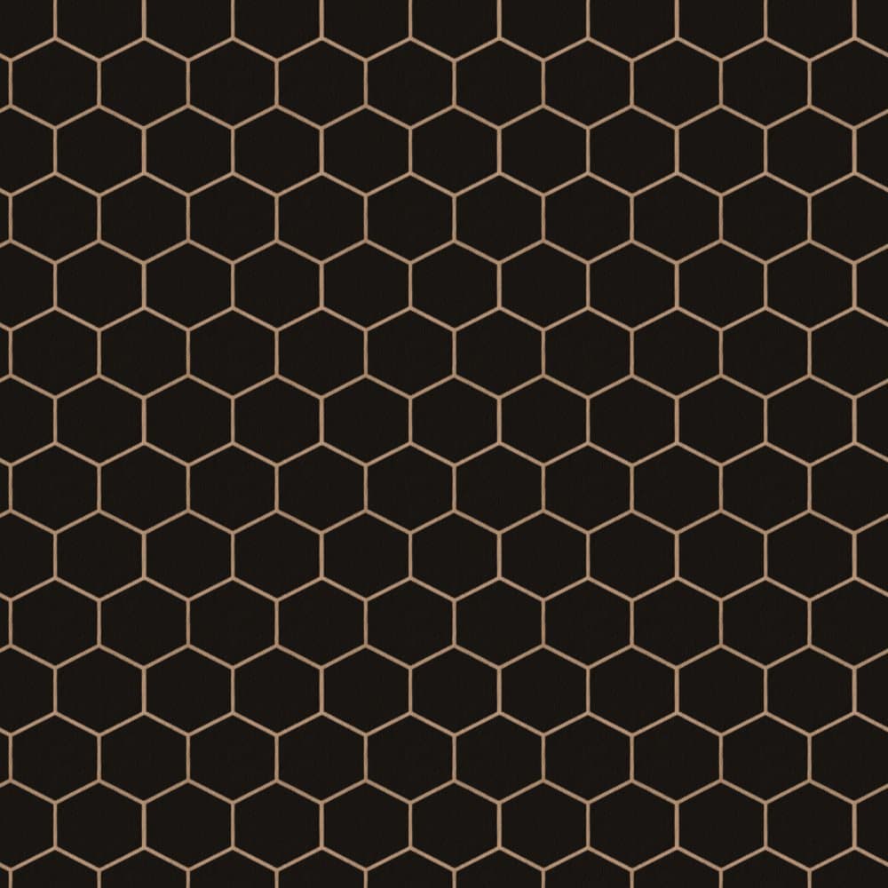 WOW - Tapet non-woven - Hexagon Geometrisk - Svart - 10mx52cm