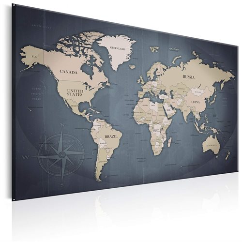 Bild av Tavla - World Map: Shades of Grey (90 x 60 cm)