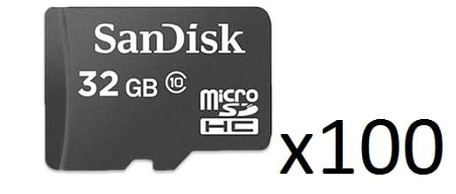 SanDisk microSDHC 32GB, 80MB/s, Klass 10/UHS-I, 100-pack