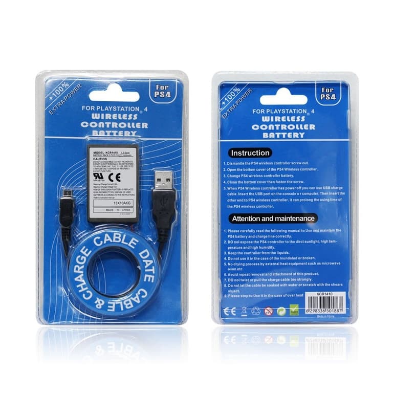 Ps4 Controller Batteri 2000mAh 2x batterilevetid