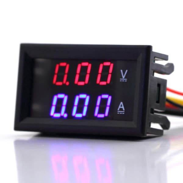 Voltmätare + Amperemätare DC 0-100V / 10A