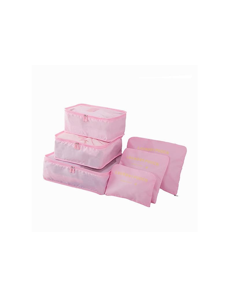Large Capacity Storage 6 In 1 Organizer Pink