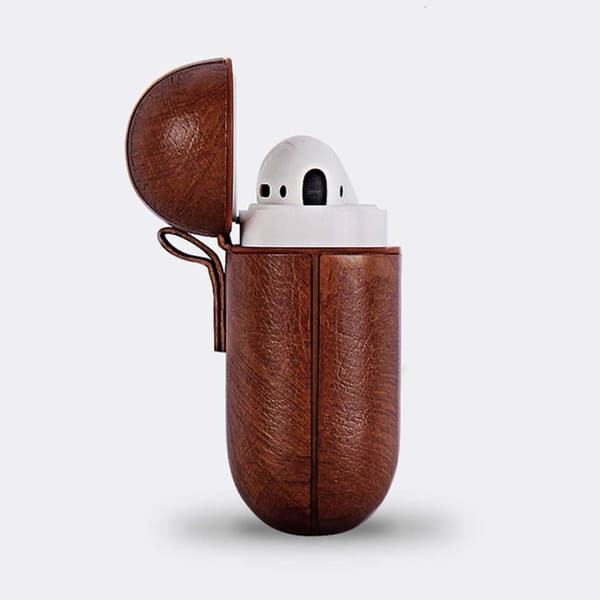 Læder taske til Apple Airpods Pro - mørkebrun