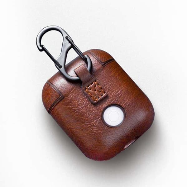 Læder taske til Apple Airpods Pro - mørkebrun