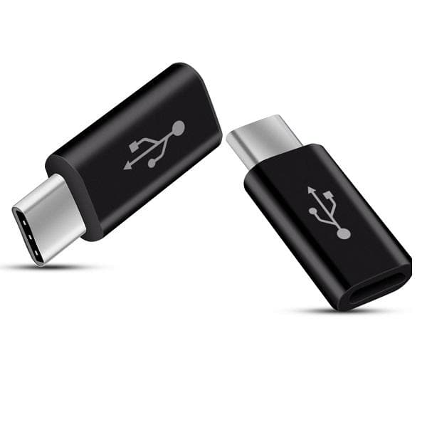 2-Pack MicroUSB till Type-C Adapter DataSync laddning - Svart