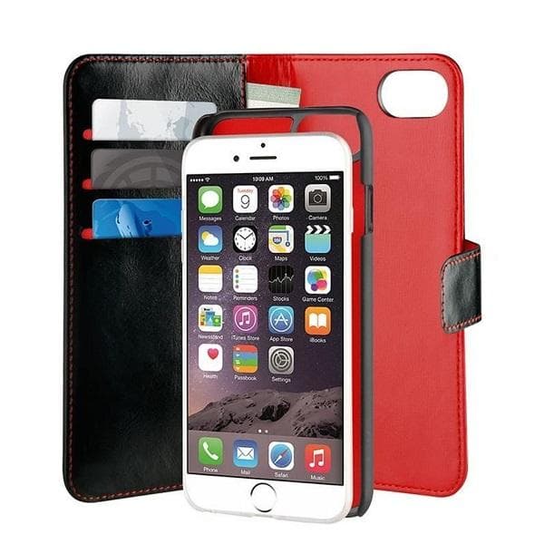 iPhone 6 / 6s / 7 / 8 - Puro "Duetto" Äkta läder Mobilplånbok