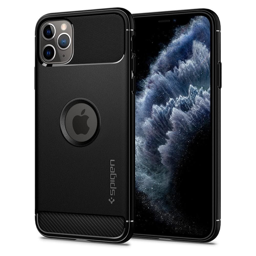 iPhone 11 Pro Max - SPIGEN Rugged Armor Skal - Mattsvart