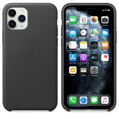 Apple iPhone 11 Pro Läderskal Original - Svart