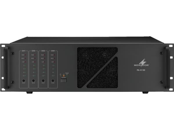 Monacor PA-4120, 4.0 channels, 1%, 90 dB, 120 W, 55 - 17000 hz, Klämplintar