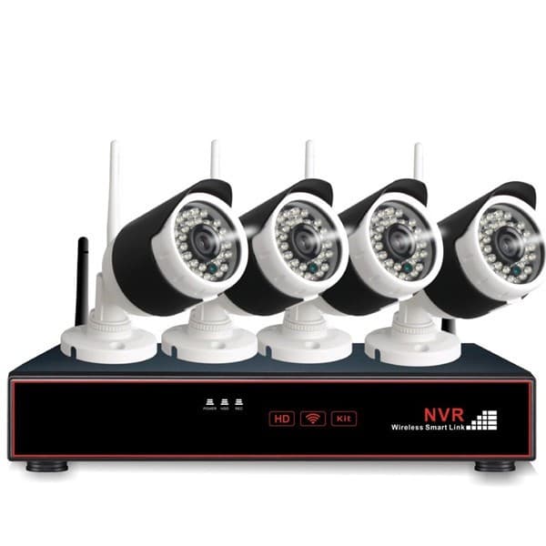 4X trådløse FullHD kameraer og NVR netværksharddisk