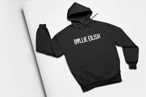 Billie Eilish text svart Hoodie huvtröja sweatshirt t-shirt