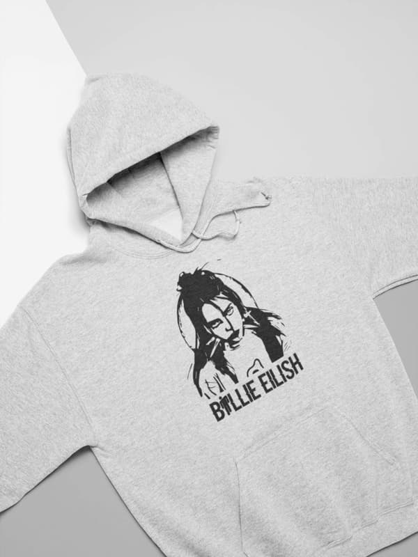 Billie Eilish barn Hoodie Cutout huvtröja t-shirt