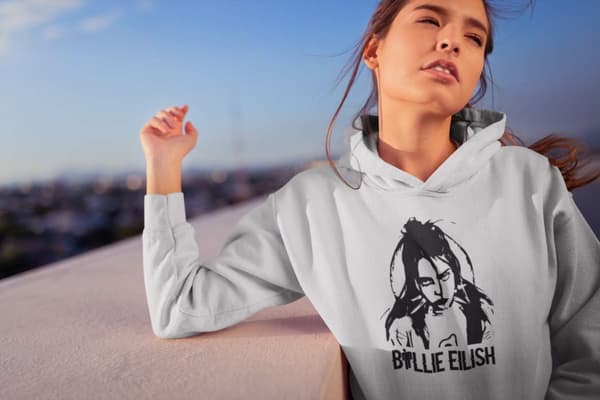 Billie Eilish barn Hoodie Cutout huvtröja t-shirt