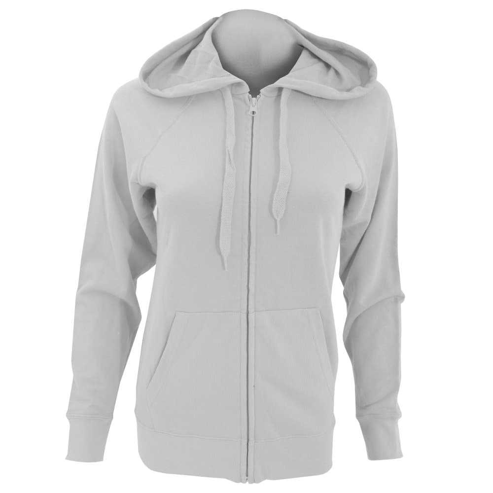 Fruit Of The Loom Ladies Fitted Lightweight Hooded Sweatshirts Jacket / Zoodie (240 GSM)
