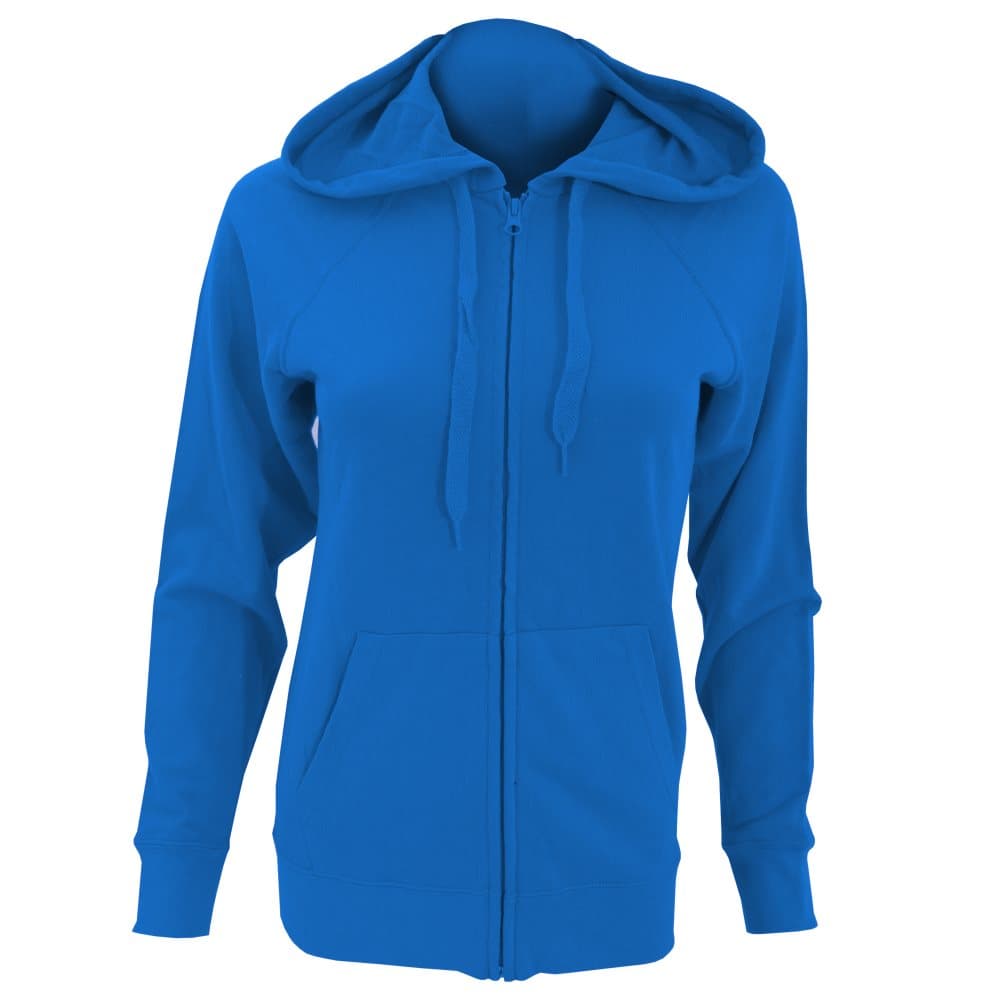 Fruit Of The Loom Ladies Fitted Lightweight Hooded Sweatshirts Jacket / Zoodie (240 GSM)