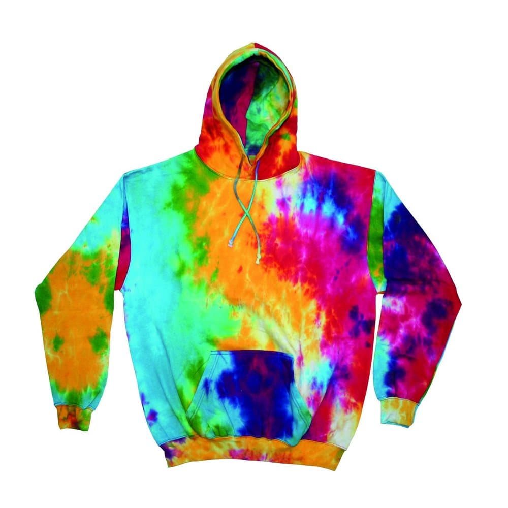 Colortone Unisex Rainbow Tie Dye Pullover Hoodie