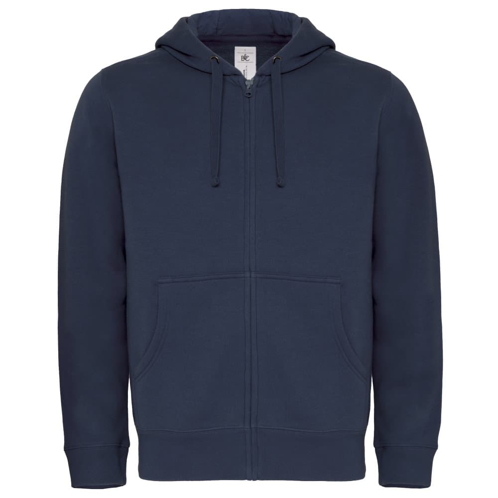B&C Mens Full Zip College Hooded Sweatshirt / Hoodie