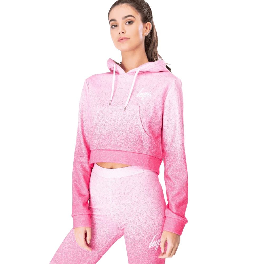 Hype Womens/Ladies Speckle Fade Crop Pullover Hoodie